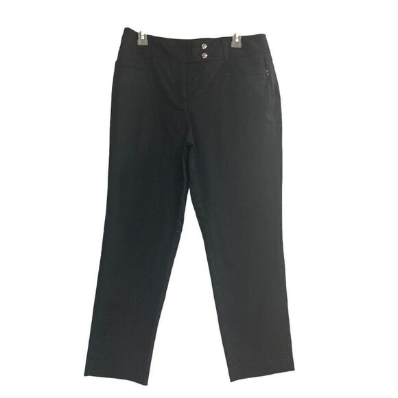 VALERIE STEVENS Women’s Cropped Pants Black Size 10 Stretch Inseam 25” - Picture 1 of 10